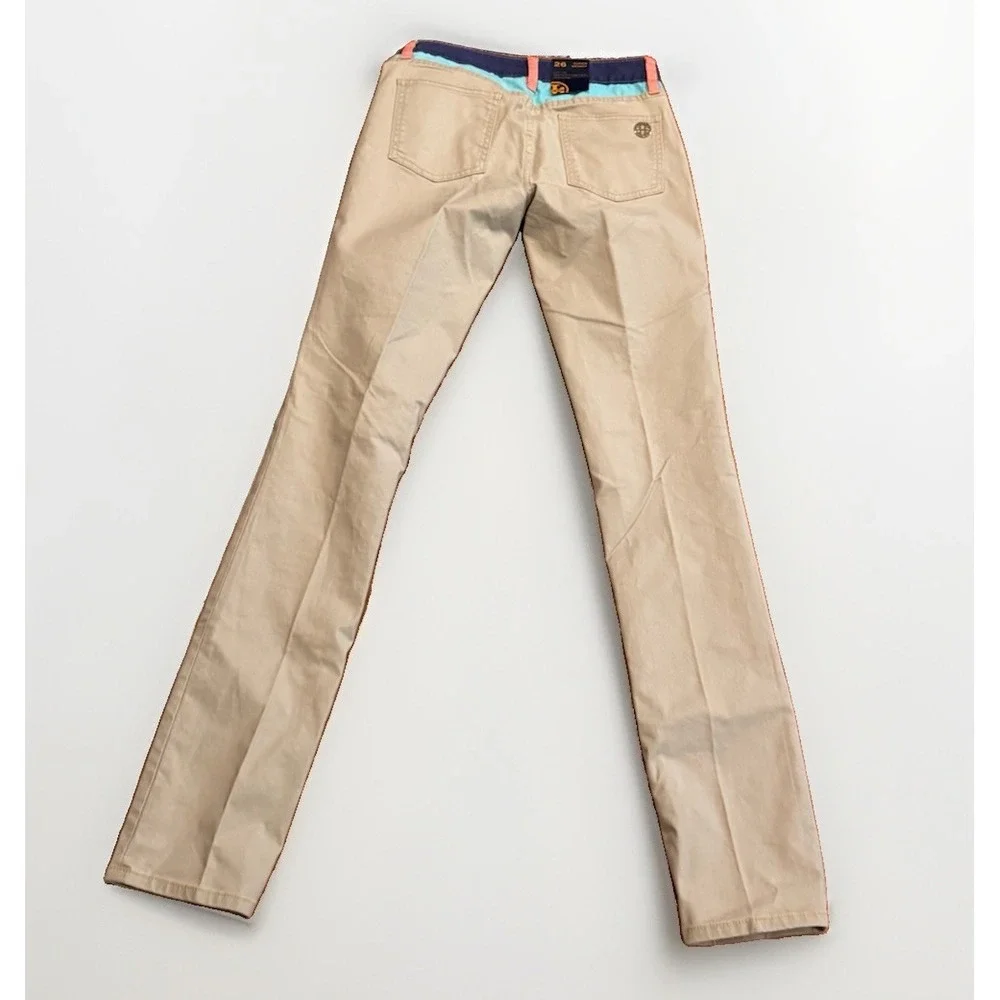 Tory Burch Color Blocked Super Skinny Pants 26 Low Rise New With Tags $495